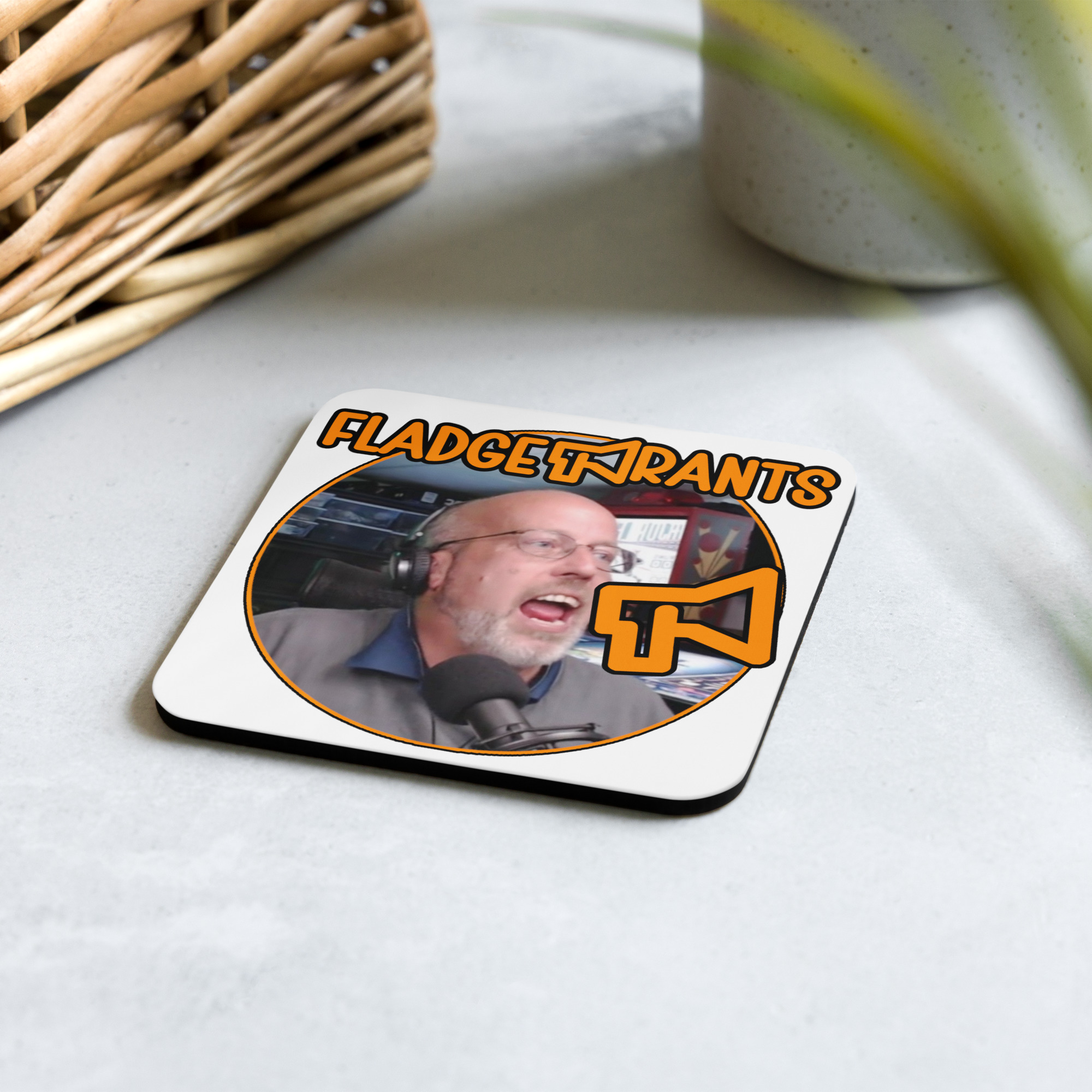 Fladge Rants Gary Head Cork-back Coaster